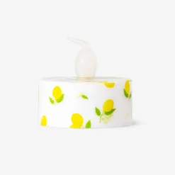 LED tealights with lemon print - 4 pcs