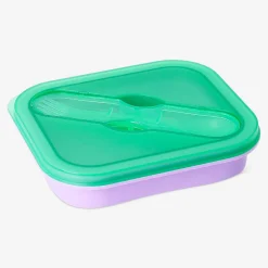 Lilac collapsible lunchbox with spork - 600 ml