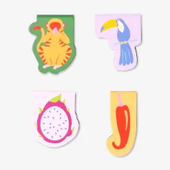 Magnetic bookmarks with jungle theme - 4 pcs