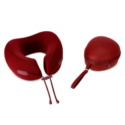 Memory foam travel pillow with storage case