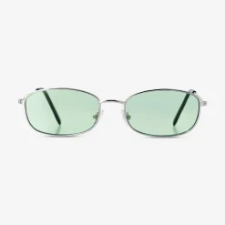 Metal sunglasses with green glass