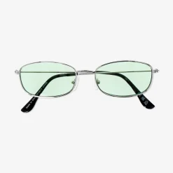 Metal sunglasses with green glass
