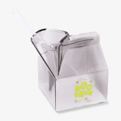 Milk carton glass with straw - 350 ml