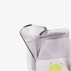 Milk carton glass with straw - 350 ml