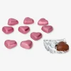 Milk chocolate hearts in net with milky cream filling