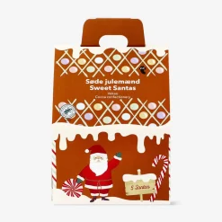 Milk cocoa confectionery Santas in gingerbread house container - 5 pcs