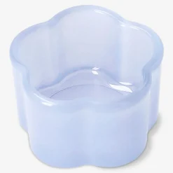 Milky blue glass tealight holder