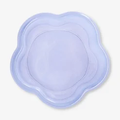 Milky blue glass tealight holder