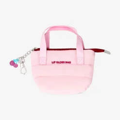 Mini toiletry bag for lip gloss with cherry charm