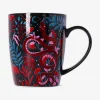 Mug with burgundy gothic print - 340 ml