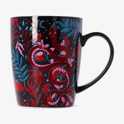 Mug with burgundy gothic print - 340 ml