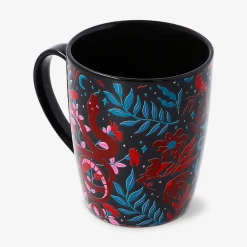 Mug with burgundy gothic print - 340 ml