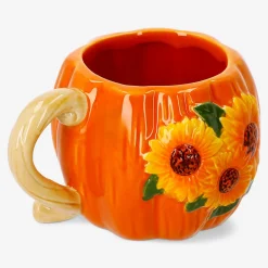Mug with embossed sunflowers - 300 ml