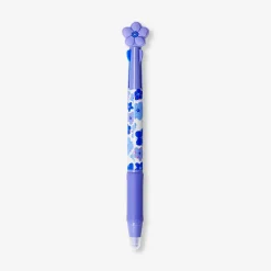 Multi-coloured ballpoint pen with erasable ink - Floral print