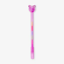 Multi-coloured gel pen - Purple cat topper
