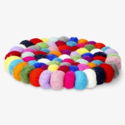 Multi coloured wool trivet