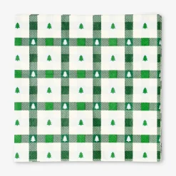 Napkins with blue and green checks - 16 pcs