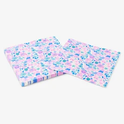 Napkins with blue and pink flowers - 16 pcs