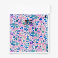 Napkins with blue and pink flowers - 16 pcs