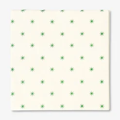 Napkins with green stars - 16 pcs
