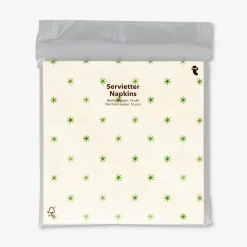 Napkins with green stars - 16 pcs
