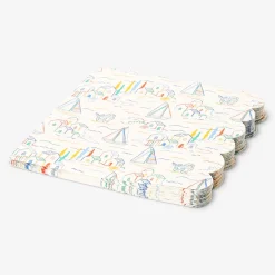 Napkins with scalloped edge and summerhouse print - 16 pcs
