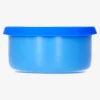 Navy ceramic food container with silicone lid - 13 cm