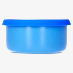 Navy ceramic food container with silicone lid - 13 cm