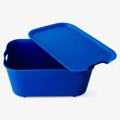 Navy storage box with lid - 13x19 cm