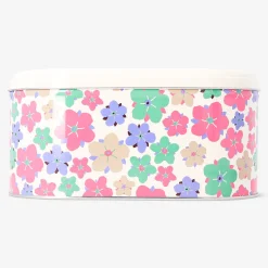 Oval cake tin with floral print - 23x13 cm