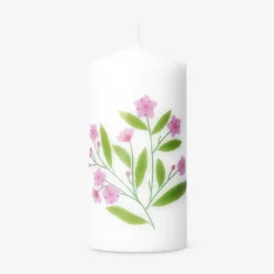 Pillar candle with flower - 14 cm