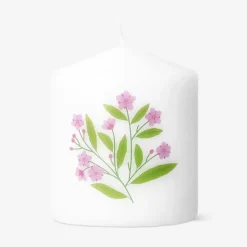 Pillar candle with flower - 8 cm