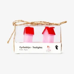 Pink and orange house tealights - 4 pcs