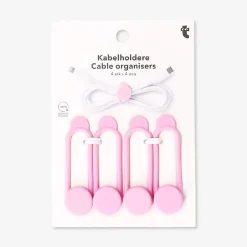 Pink cable organisers - 4 pcs