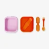 Pink collapsible lunchbox with spork - 600 ml
