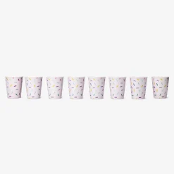 Pink confetti paper cups - 8 pcs