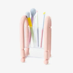 Pink cosmetic organiser for makeup brushes
