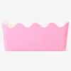 Pink felt storage basket with scalloped edges - 15x20 cm