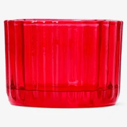 Pink glass tealight holder