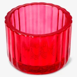 Pink glass tealight holder