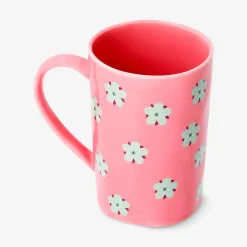 Pink mug with flowers - 570 ml