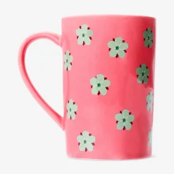 Pink mug with flowers - 570 ml