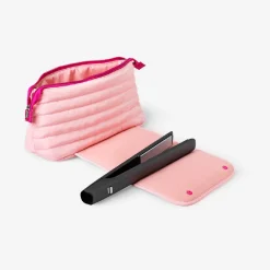 Pink organiser bag for hair styling tools