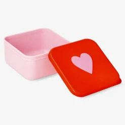 Pink snackbox with heart - 9 cm