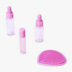 Pink travel set with dropper bottles - 4 pcs
