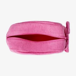 Pink velvet cosmetic bag - 23 cm