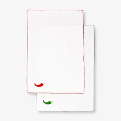 Placemats with embroidered chillies - 2 pcs
