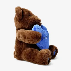 Plush toy - Brown teddy bear with blue heart