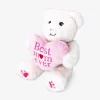 Plush toy - White teddy bear with pink heart for mom