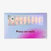 Press-on nails - Hearts and rhinestones